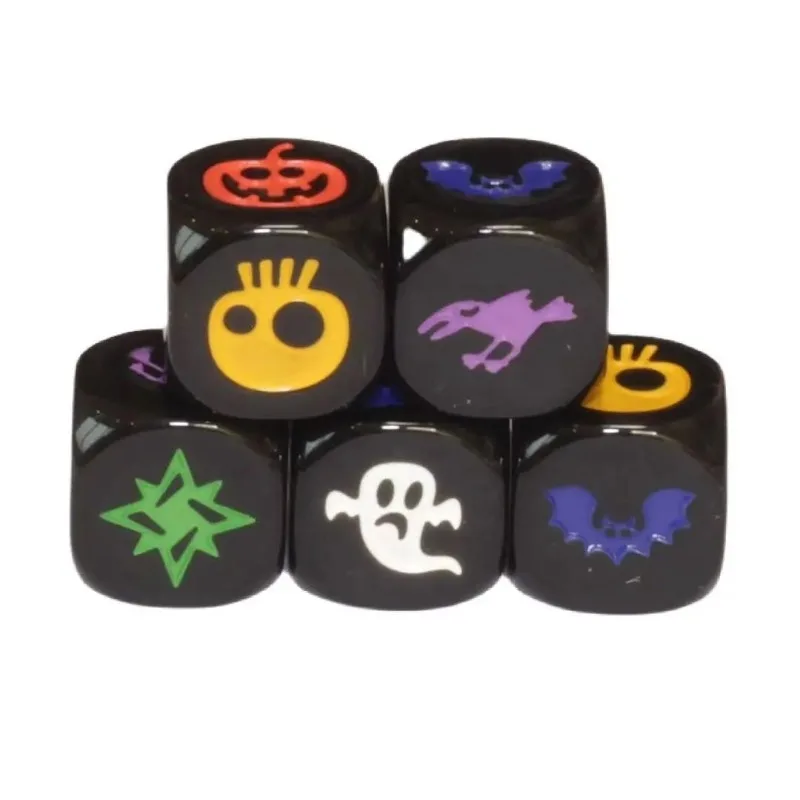 Halloween Funny Pattern Printing Black Polyhedral Dice Creative Halloween Party Party Desktop Game Prop Polyhedral Dice Gift
