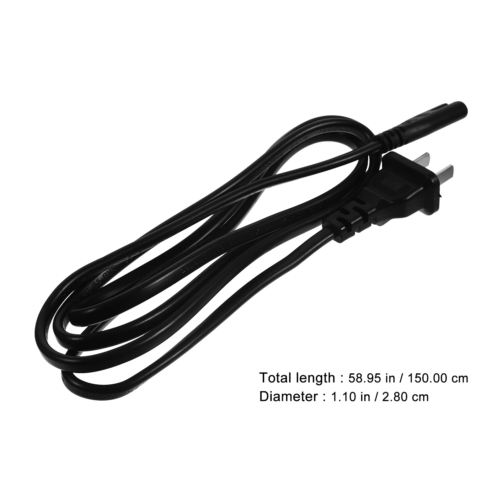 

2 Core Flat Plug Power Cable 0.75Mm 1.5M 2 Prong Durable Copper Pvc Electrical Extension Cable Replacement Short Extension Cord