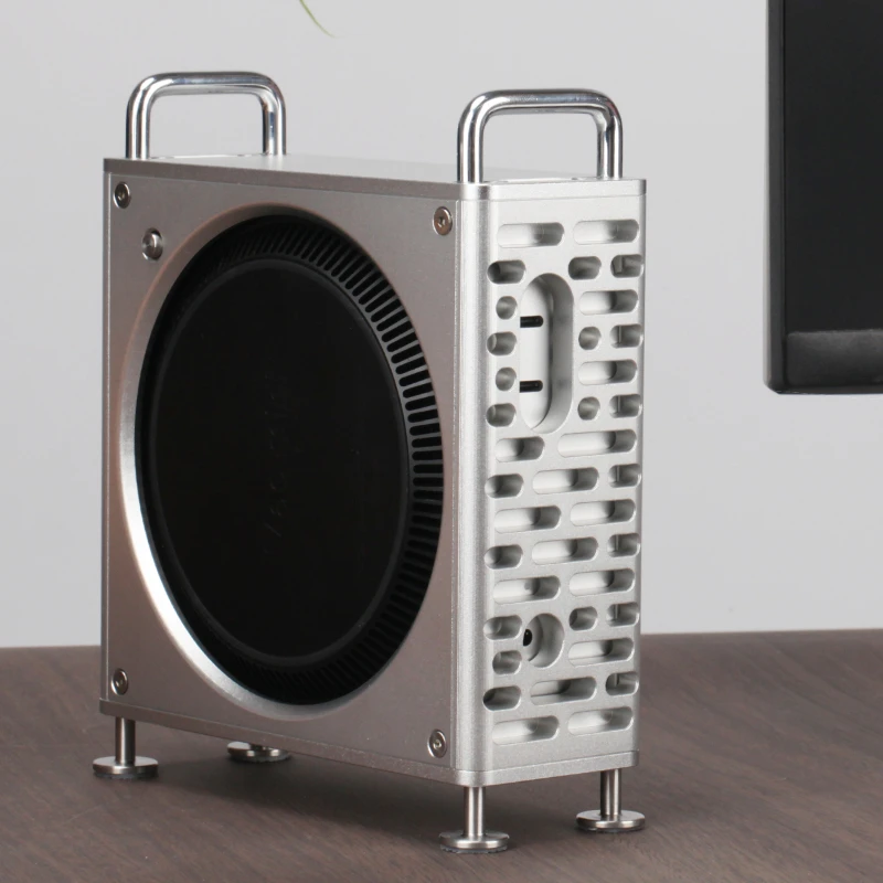 For 2024 Mac Mini M4 Aluminum Alloy Vertical Stand Computer Case Protective Cover Computer Accessories for Mac Mini M4/M4 Pro