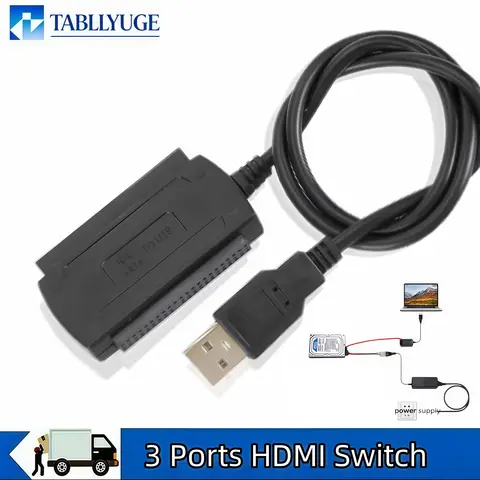 3 in 1 SATA IDE to USB 2.0 Adapter Cable  2.5/3.5/5.25 Inch HDD SSD Hard Drive Disk Converter For PC Laptop Desktop