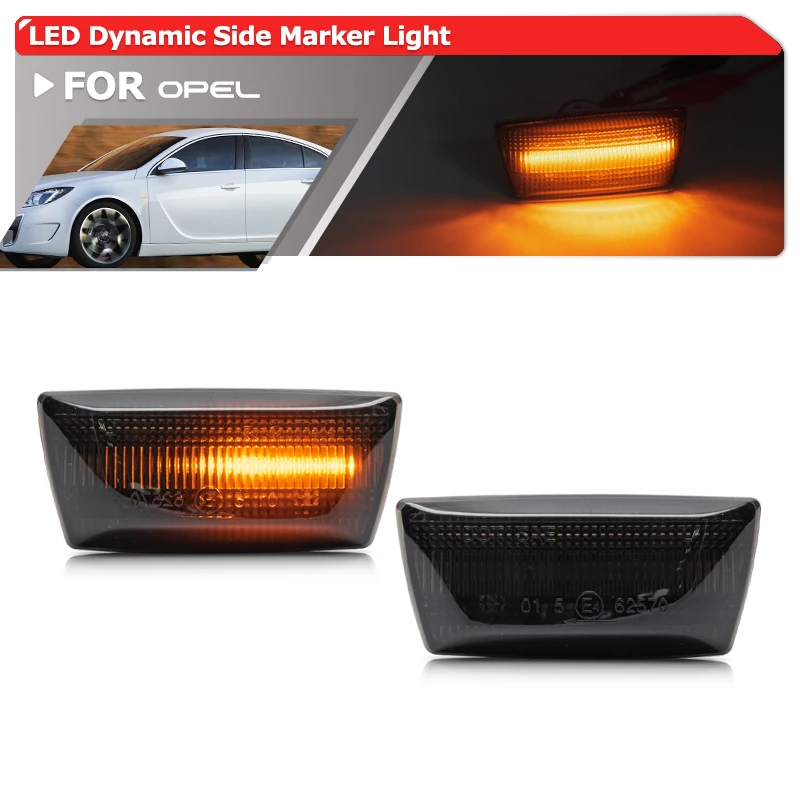 

Smoked Dynamic Amber Led Side Marker Indicator Turn Signal For Opel Adam Astra H Corsa D Insignia A Meriva B Zafira B Cascada