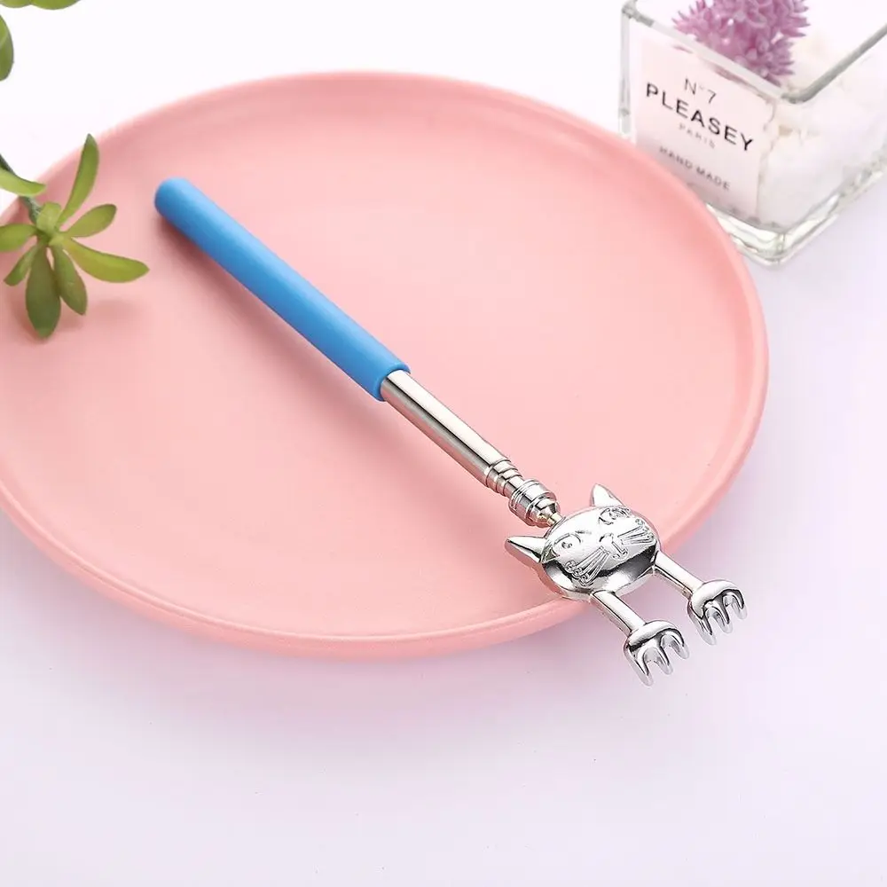 Stainless Steel Tickle Back Scratcher Scratching Cat Shape Retractable Massager Cute Relieve Itching Back Relaxation Massager