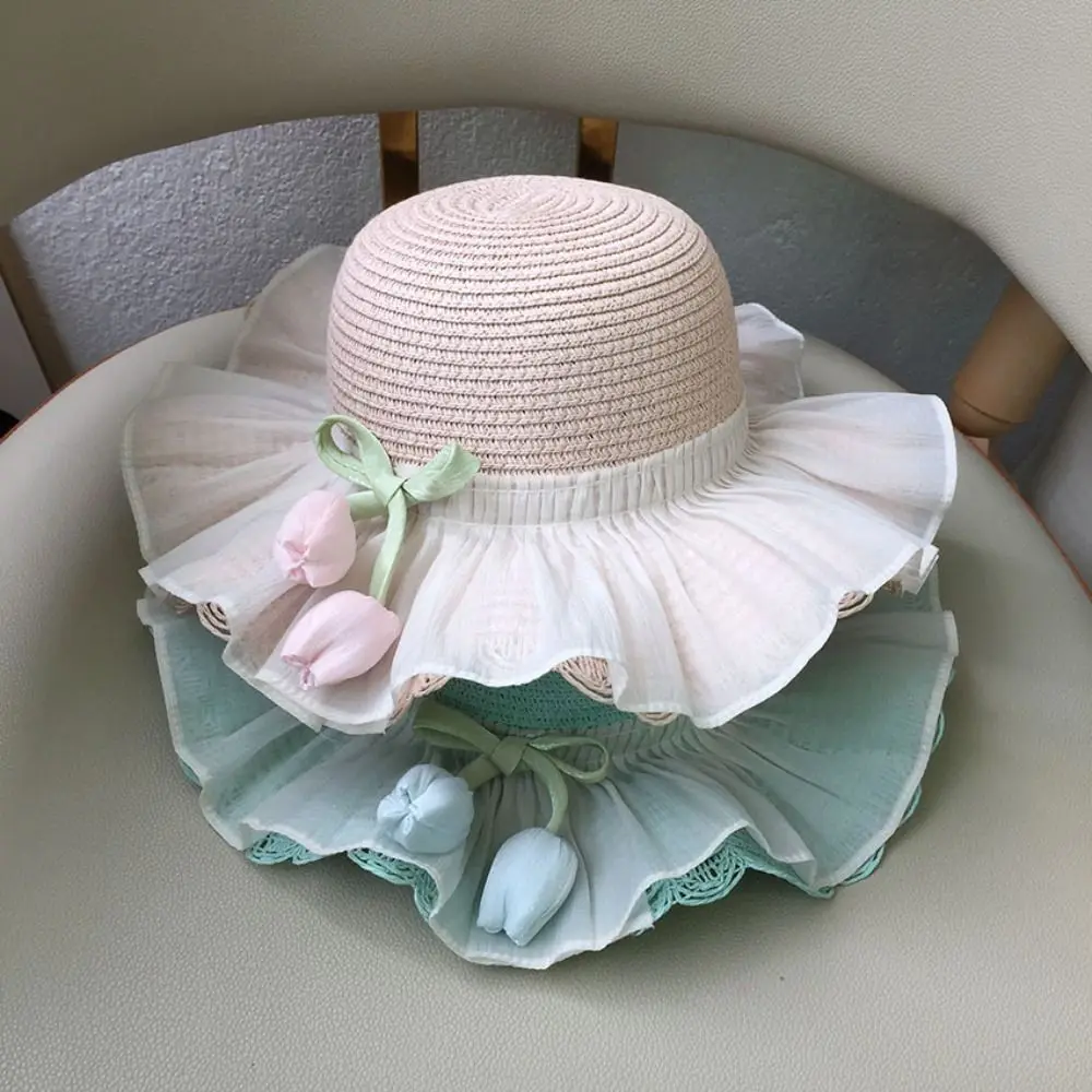 

with Same Style Crossbody Bag Tulip Straw Sun Hat Shading Hat Korean Style Girls Bucket Hat Foldable Fisherman Cap