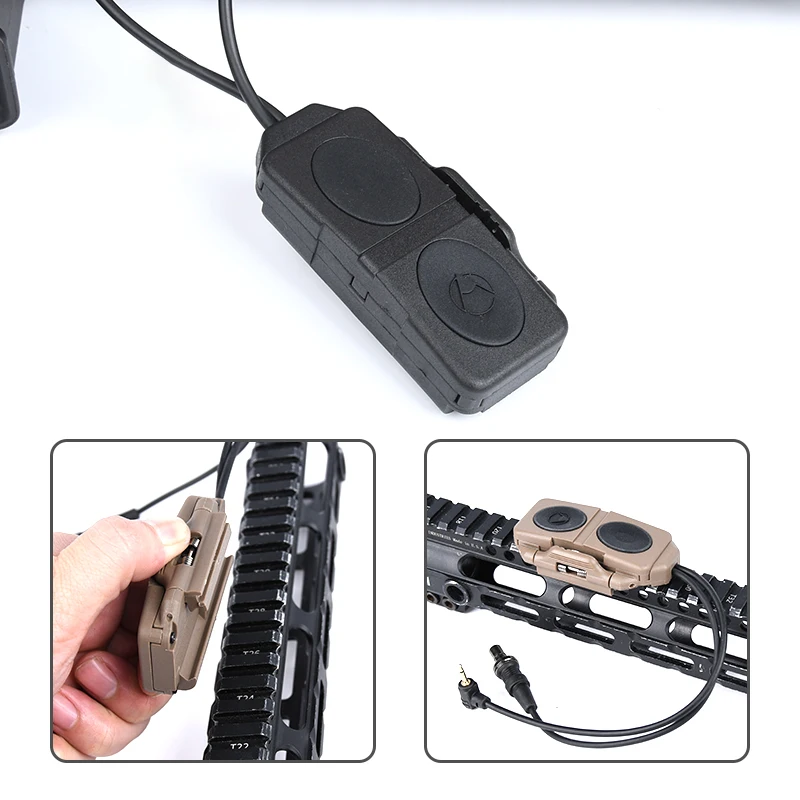 Wadsn controle remoto duplo m600 peq dbal ngal cqbl mawl 2.5mm sf plug m300 m600 lanterna tática interruptor picatinny ferroviário ar15