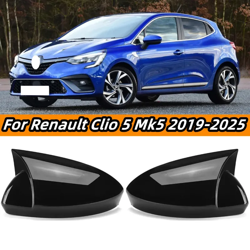 

For Renault Clio 5 Mk5 2019-2025 Car Rearview Side Mirror Cover Wing Cap Exterior Door Rear View mirror cover Car Accessories