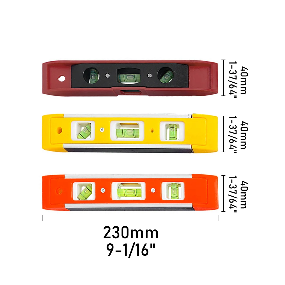 المحمولة ABS قذيفة مستوى حاكم عالية الدقة قوية المغناطيسي 3 فقاعة مستوى متر أدوات الأجهزة المنزلية مستوى الليزر حاكم