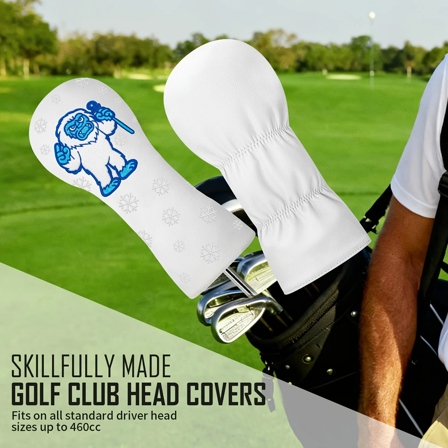 1pc/3pcs Snow Ape Pattern Golf Club Head Cover, Durable Protective Accessory, Suitable for Men and Women Golf Enthusiasts, image 2