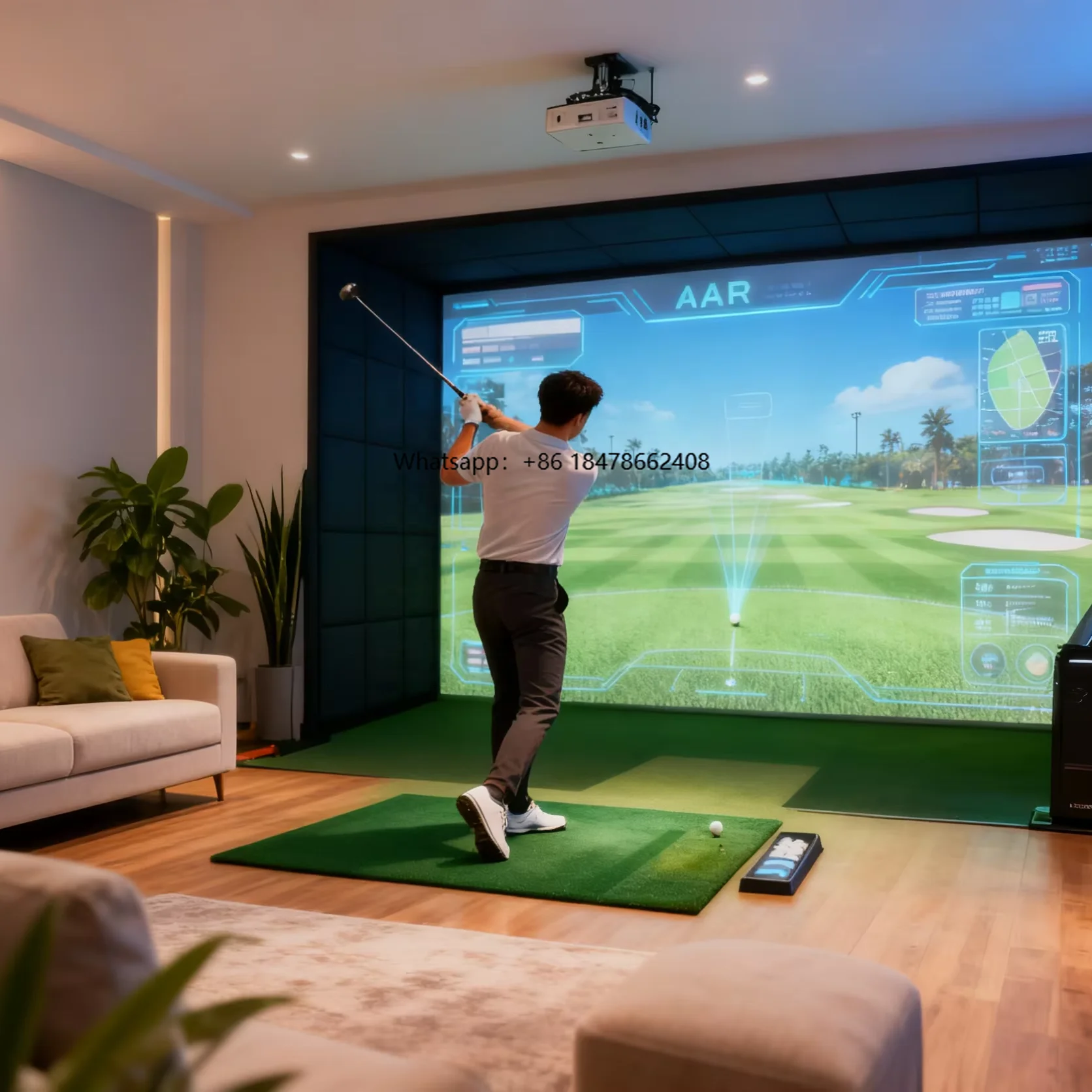 

3D Indoor Golf Simulator Indoor Golf Training Aids Professional Screen Golf Simulator for Home