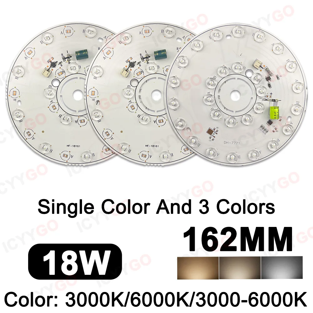 12W 18W 24W 36W LED With Lens Panel Round Light Patch LED Round Ceiling Panel Round Light Panel AC 220V LED Light 3 Color