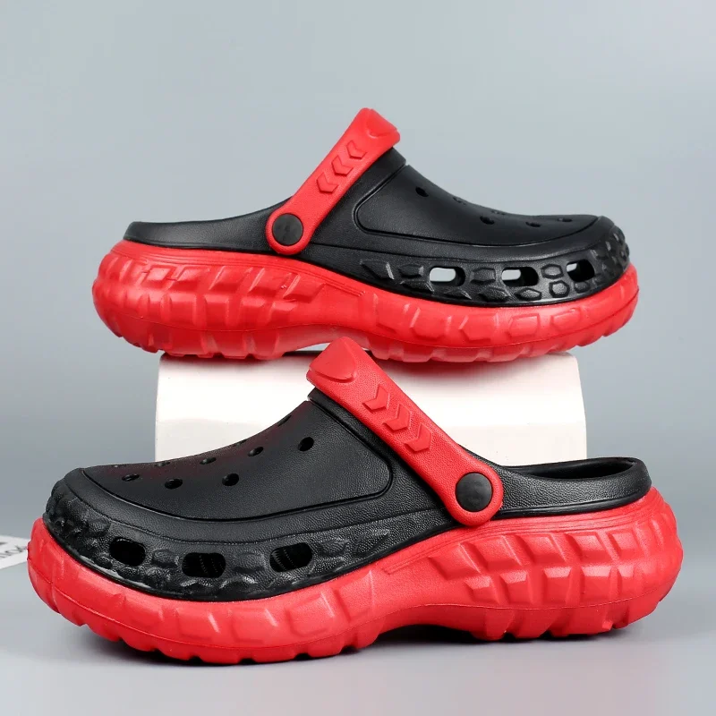 

Мужские летние дышащие уличные сандалии с противоскользящей толстой подошвой, летние с закрытым носком, уличные пляжные сандалии