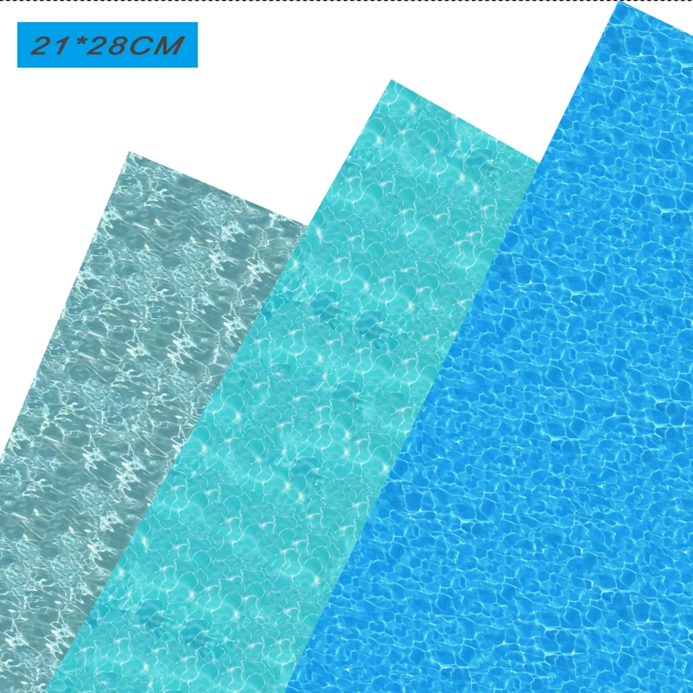 1pc A4 Size Simulation Water Pattern Stickers Diy Model Making Material Water Wave Pattern Miniature Lake Swimming Pool Scenery