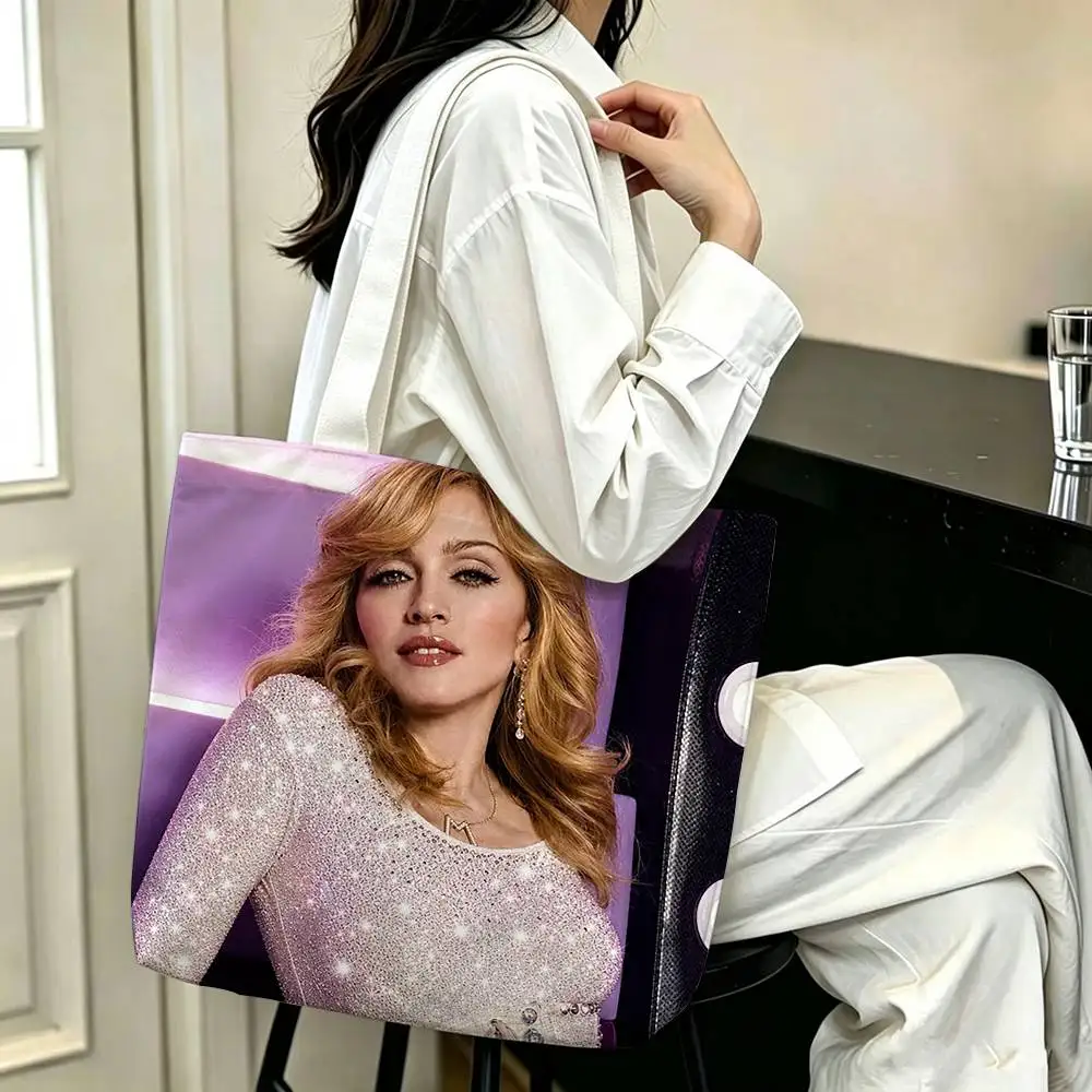 M-Madonna Confessions II 2 Throw Printed Canvas Tote Bag Shoulder Bag Commuter Mommy Shopping Bag