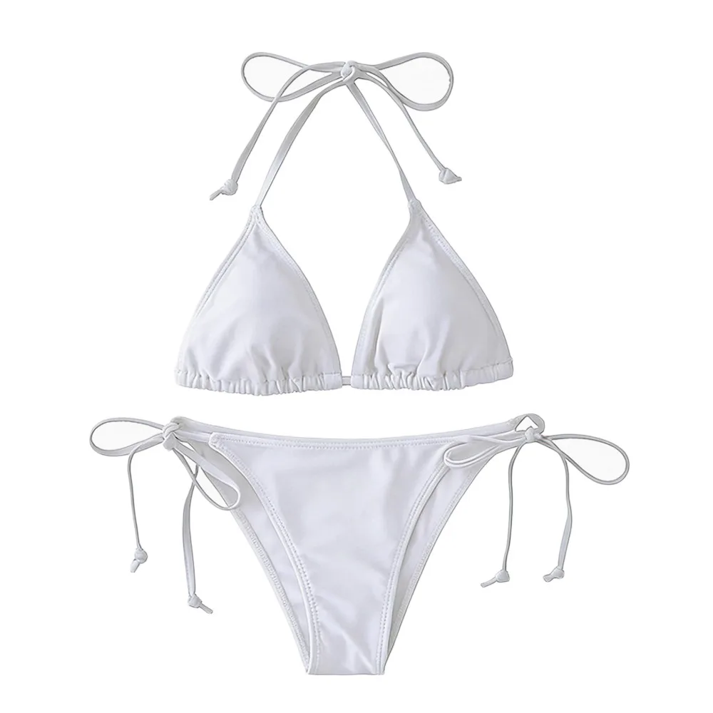 

2Pcs/Set Fashion Summer Beach Bikini Triangle Casual Bikini Set Brazilian Bathing Suit Swimwear Beach