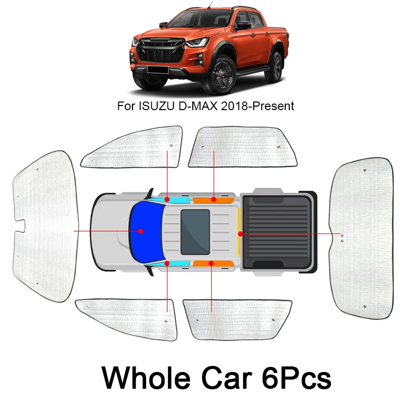 

Автомобильные солнцезащитные очки, защита от УФ, боковой Чехол для ISUZU D-MAX 2018-2025, занавеска на окно, солнцезащитный козырек, переднее ветровое стекло, автомобильные аксессуары