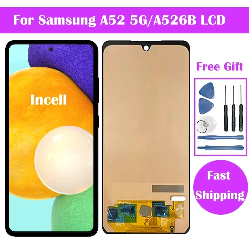 AMOLED For Samsung Galaxy A52 5G Display LCD Display With Touch Screen A526 A526F LCD Replacement Digitizer Assembly With frame