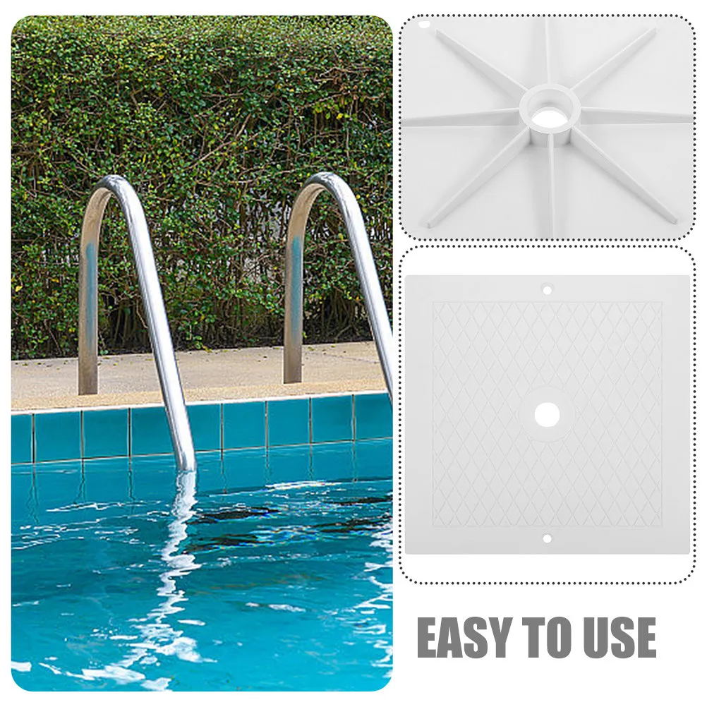 2Pcs Pool Skimmer Deck Cover PP Skimmer Lid Replacement Part for Inground Above Ground Pools Debris Blocker Safety Splash Guard