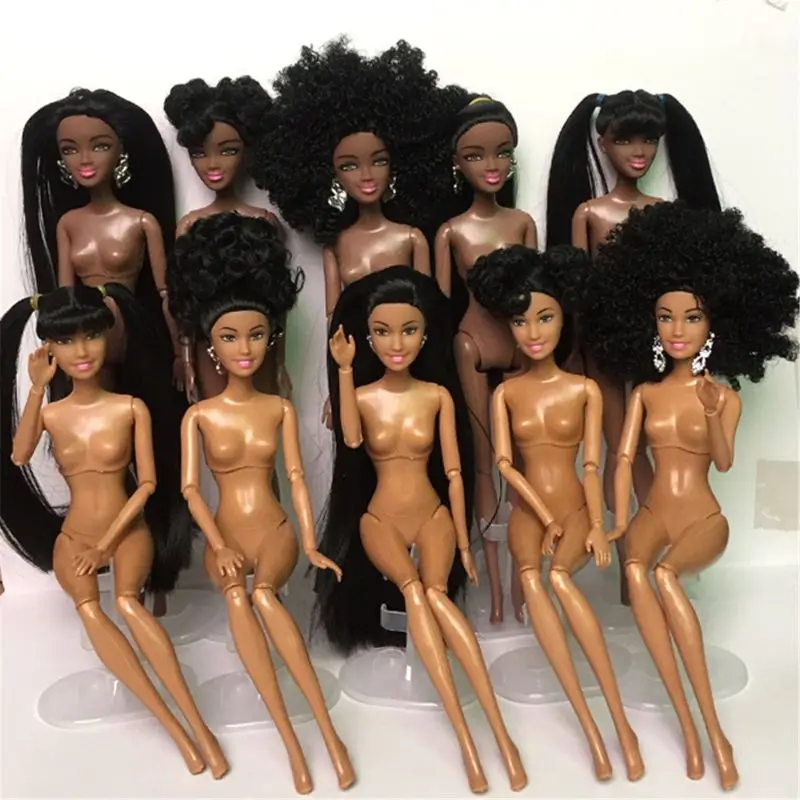 Toy African doll American Doll Accessories Body Joints Can Change Head Foot Move African Black Girl Gift Pretend Toy Baby