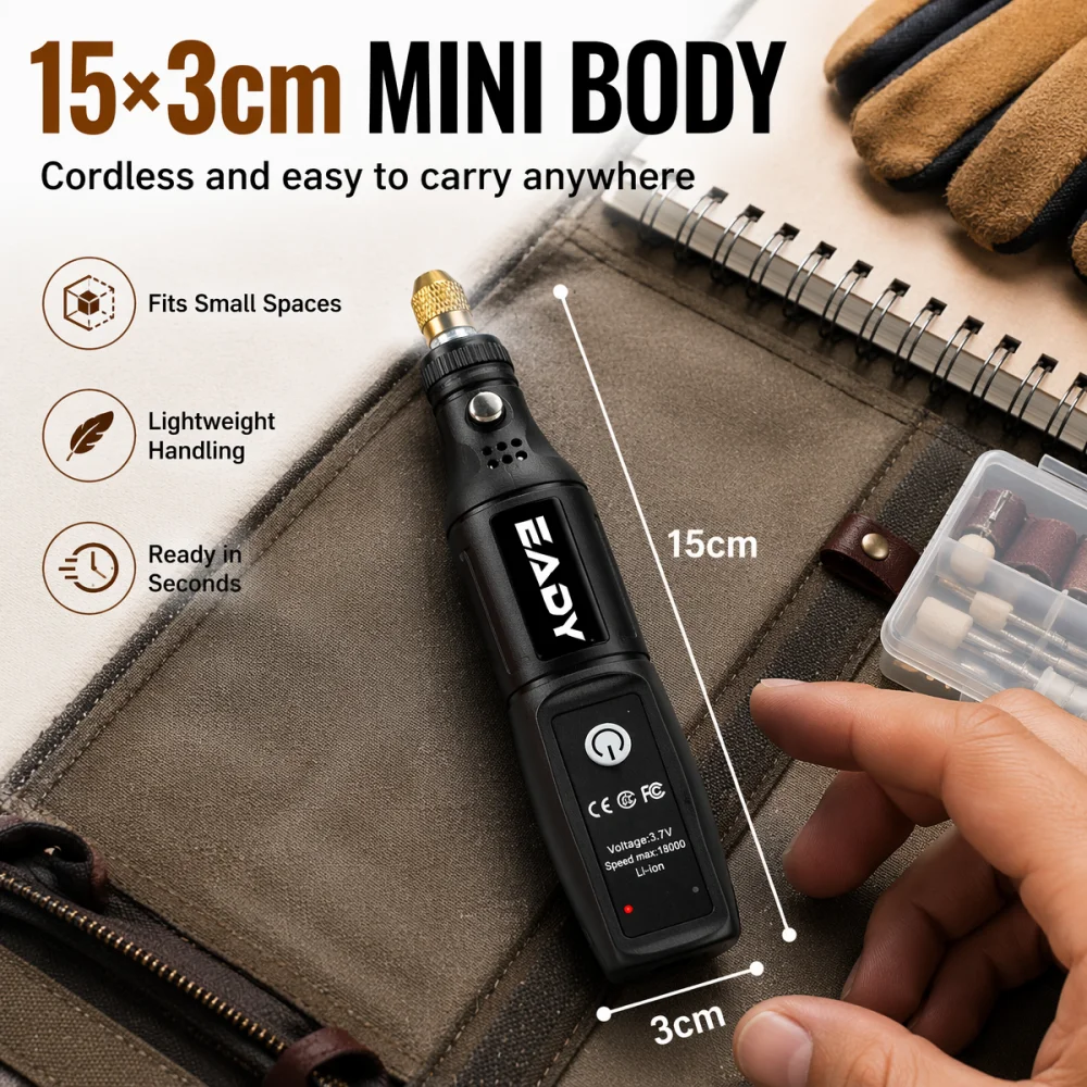 Cordless Mini Electric Drill Rotary Tool – USB Rechargeable Engraving Pen for Polishing, Grinding, Carving – Handheld Dremel view 4