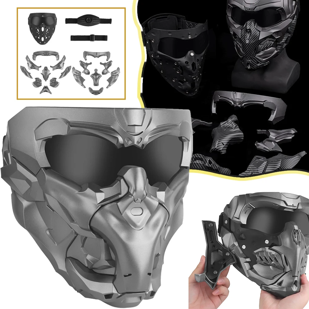 

Tactical Doomsday Mask Set Full Face DIY Removable magnetically attached armour Airsoft Paintball Protective Masks Cs Shooting