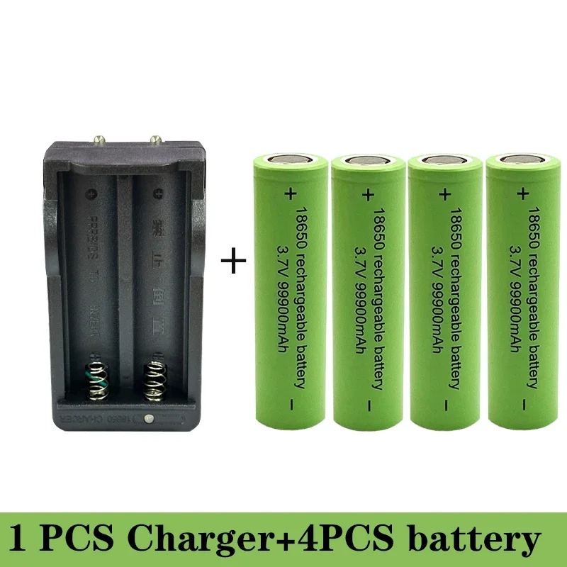 Original 18650 Battery 99900mah 3.7 V 18650 Lithium Rechargeable Battery for Flashlight Batteries Toy/electrical+Charger