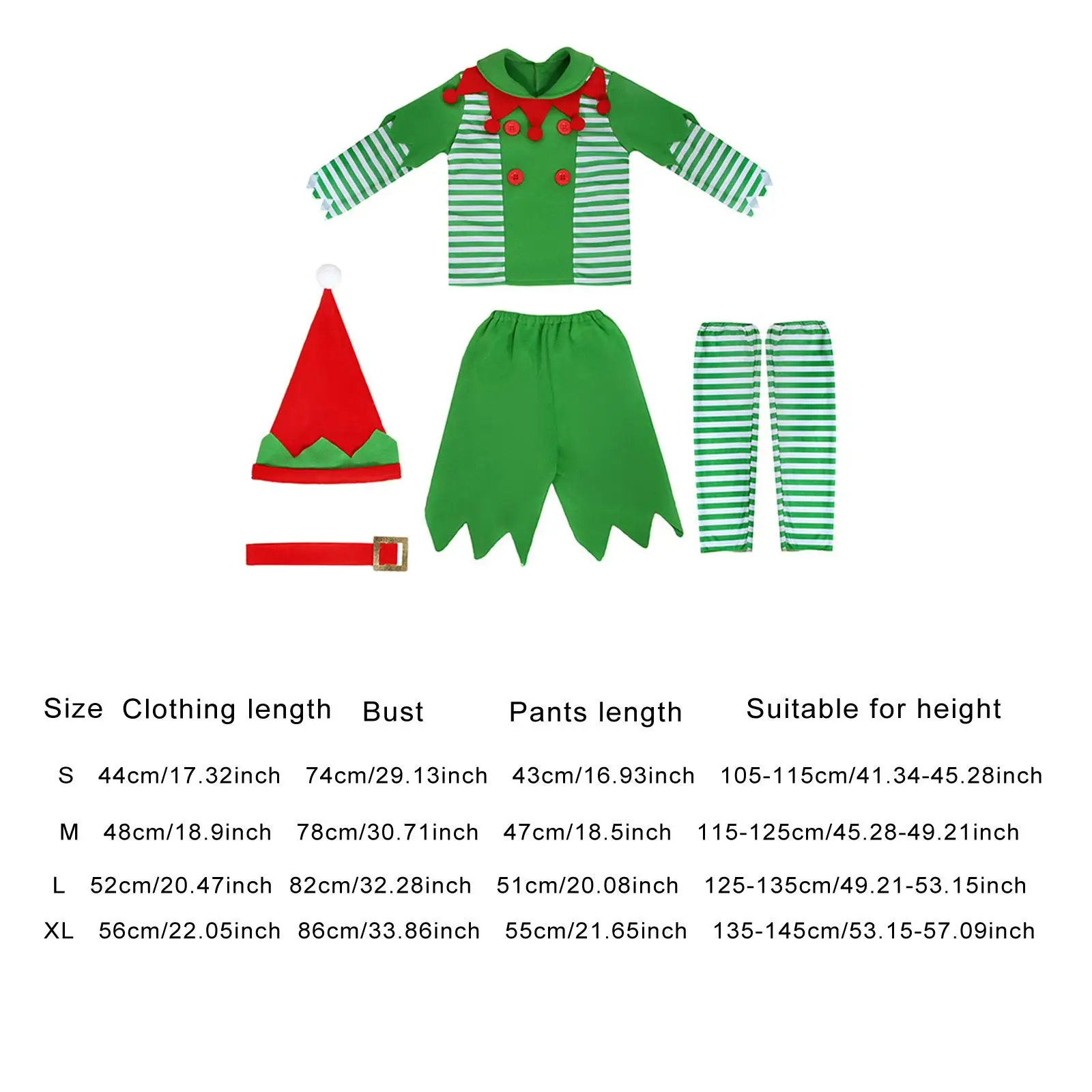 Kids Christmas Elf Costume Set Child Suit Xmas Festive Outfit for Party Festive