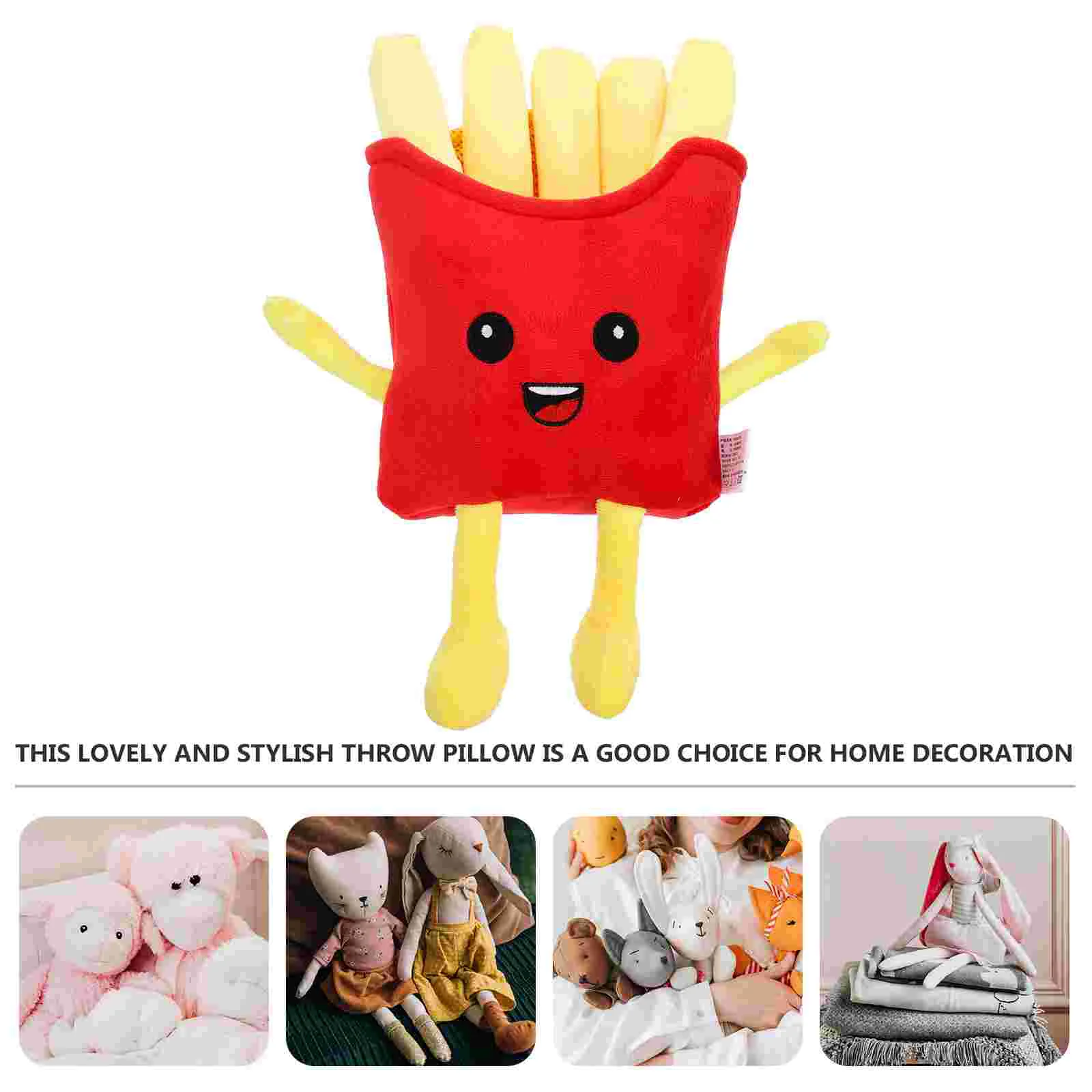 French Fries Plush Pillow Toy Sofa Decorative Cushion Removable Chips Throw Pp Cotton Lumbar Cartoon