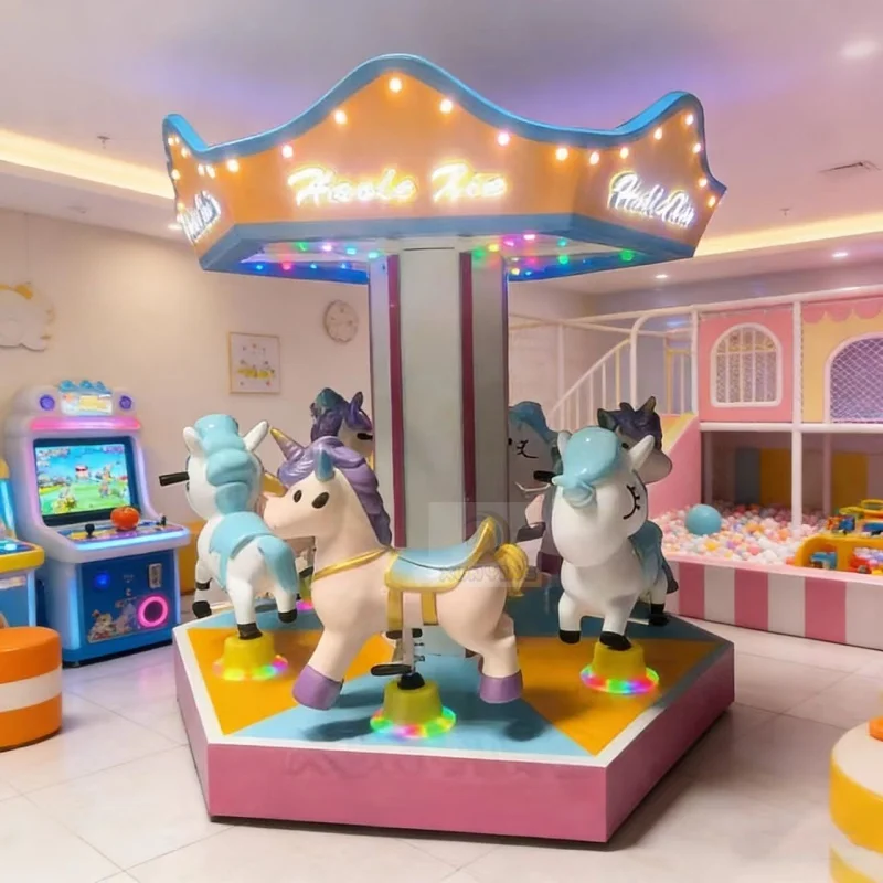 Coin Operated Mini Merry-Go-Round Amusement Park Rides for Kids Carousel in Kids Playground Kiddie Ridespromote sales