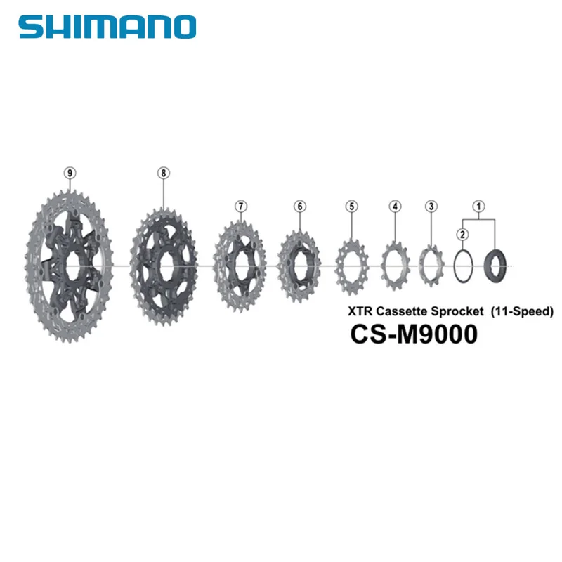 Genuine Shimano 11 Speed XTR M9000 Sprochet Wheel 11T/13T/15T Lockring&Spacer 11 Speed M9001 Useable