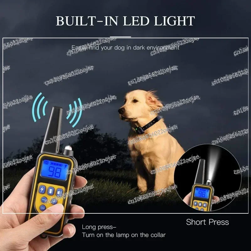 880m LCD Dog Training Collar Remote Control Pet Bark Stopper Dog Waterproof Electric Training Collars With Shock Vibration Sound