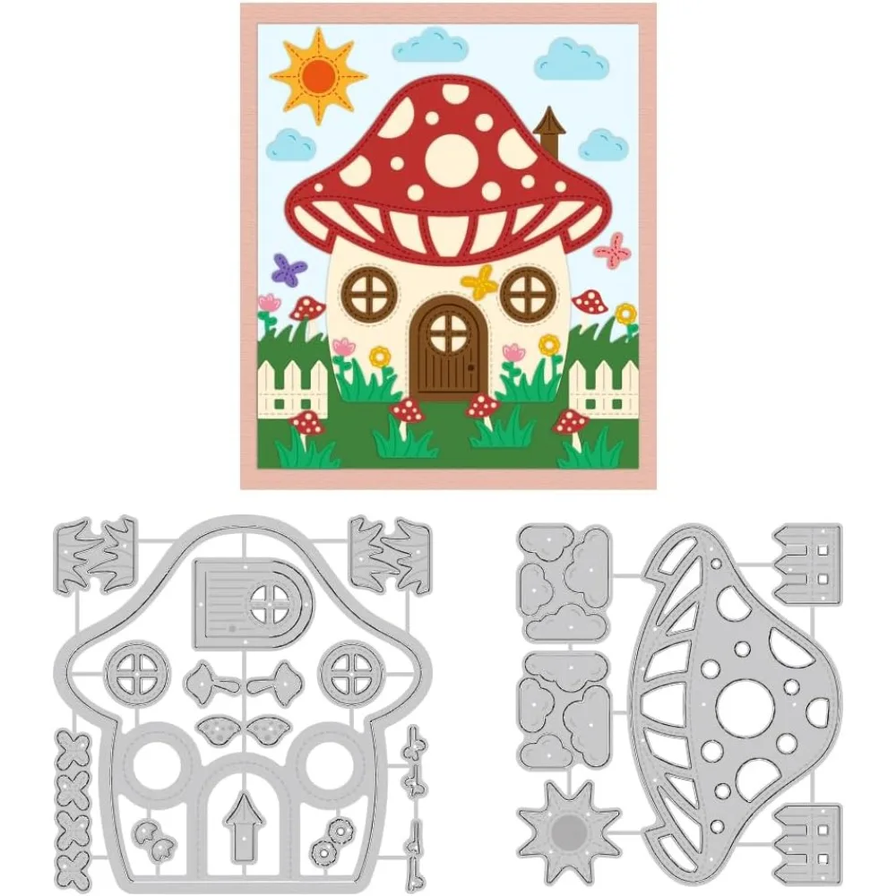 Pilz Haus Stanzformen Märchen Kartenherstellung Sterben Schablone Kohlenstoffstahl Stanzungen Karte Scrapbooking Prägung