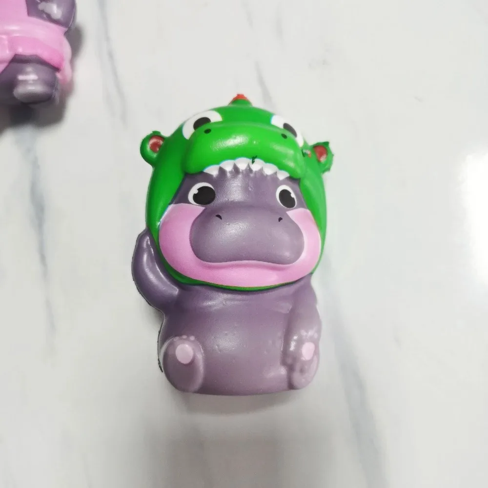 Cute Cartoon PU Hippo Squeeze Toys Ornaments Hippopotamus Decompression Toys Stress Relief Rebund Christmas Gifts Kids Adults