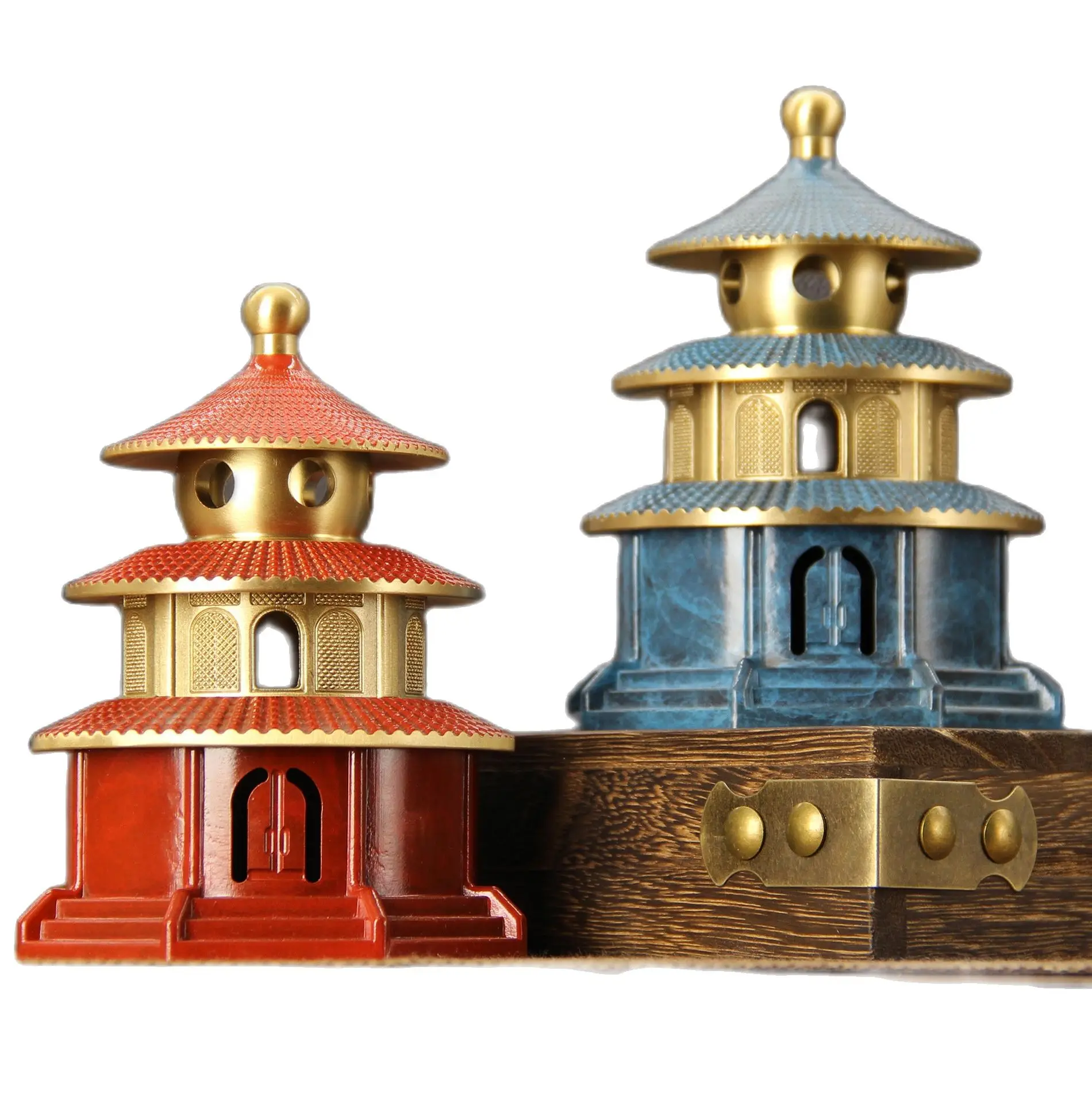 Pure Copper Incense Burner Temple Heaven Antique Sandalwood Incense Burner Small Creative Incense Burner Home Indoor Decor