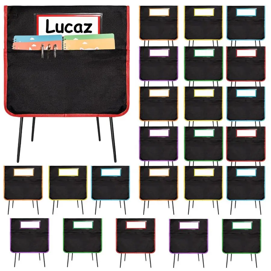 

Карманы для стульев для классной комнаты 16 дюймов, карманы для сидений для классной комнаты, сумка для стульев K2, папки с именными бирками для студентов, детей, учителей S