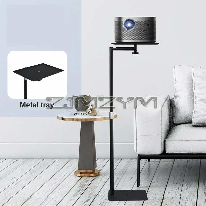 120CM Floor Projector Support Stand Metal Holder Multi-angle Adjustable 360° Rotating Projector Bracket for Film Video Projector