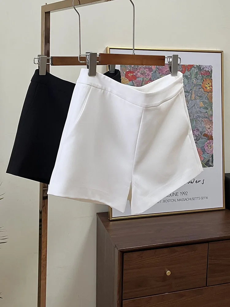 

Женские повседневные шорты с высокой талией, высококачественные, немнущиеся, структурированные, А-силуэт, летние, для города, из полиэфирного волокна