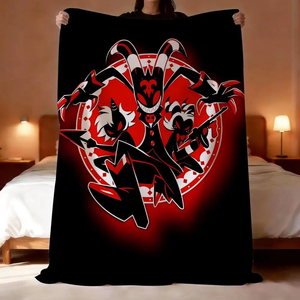 Animated Series Helluva Boss Throw Short Plush Throw Blanket Soft Skin-Friendly Multi-Scene Home Office