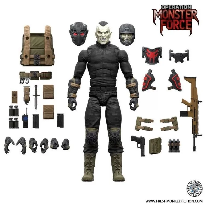 

16cm Fresh Monkey Fiction Declan Van Helsing Forgotten King Action Figure Operation: Monster Force Bbts Customized Model Figures