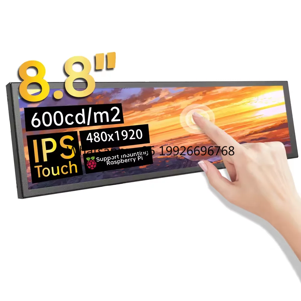 best quality 8.8'' 8.8inch color lcd display 480x1920 IPS small lcd screen touch panel tft display bar lcd tft touch screen