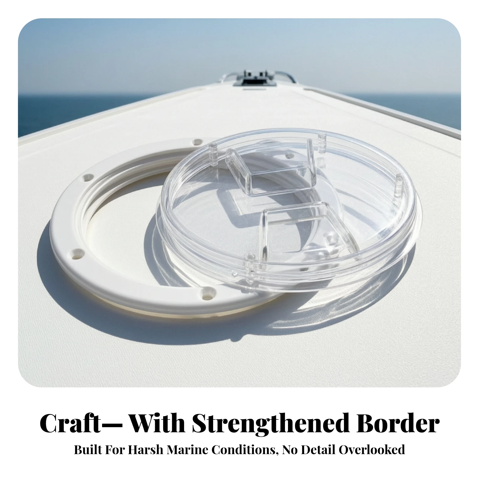 Deck Hatch Cover with Transparent Lid Reinforced Round Deck Plate Access Hatch Flush Mount for Boat Owners, Boats, Yachts view 5