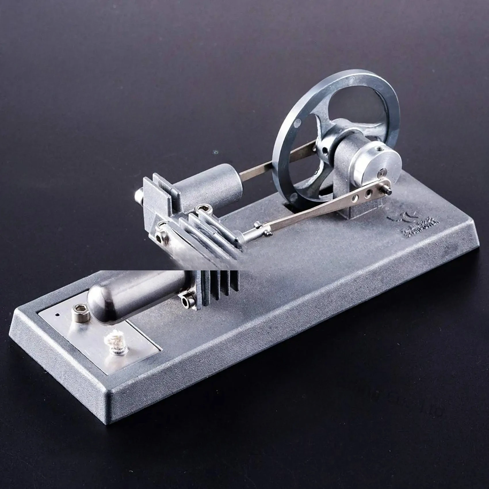 The New Stirling Engine Model Assembled DIY Power Generation LED Light Steam Heat Education Model Scientific Experiment Toy