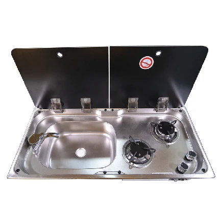

High Quality Two-Burner Gas Hob Sink Combo For RV Motorhome Caravan Campervan Boat Yacht Kitchen 775x365x150mm GR-904L 904R