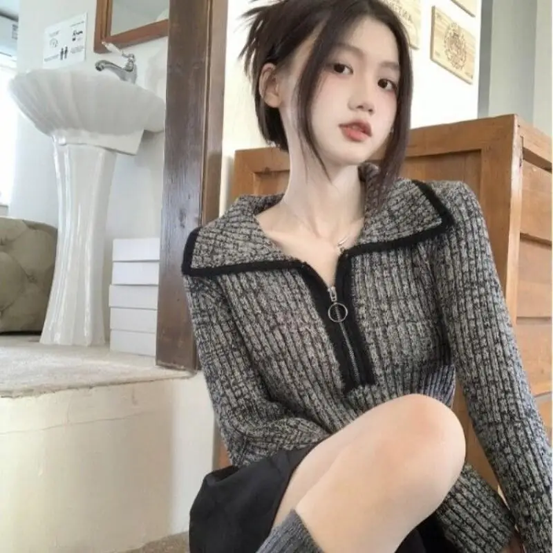 Frische süße süße Herbst klassische Freizeit tägliche Strickwaren Frau Kawaii vielseitige kurze Pendeln Outdoor Top Kleidung Pullover neu