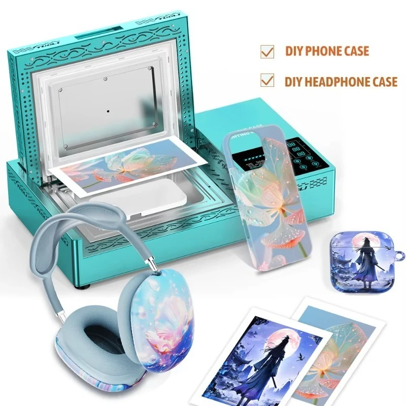 ثلاثية الأبعاد التسامي قضية الهاتف المحمول طابعة غطاء الخلية مخصص شخصية صنع فراغ نقل الحرارة آلة طباعة صغيرة