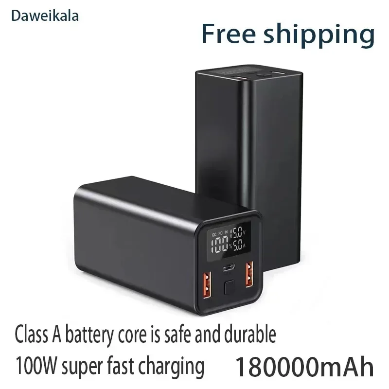 Power Bank 180000mAh with 100W PD Fast Charging Powerbank Portable Battery Charger For iPhone 14 13 12 Pro Max Xiaomi