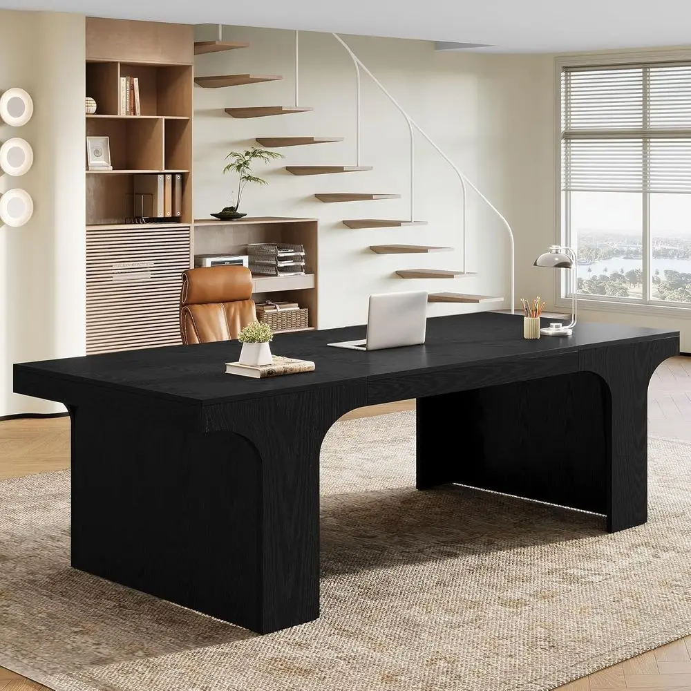 

Большой деревянный стол для руководителя 70,9 годов с арочным дизайном для рабочего пространства дома или офиса черного цвета