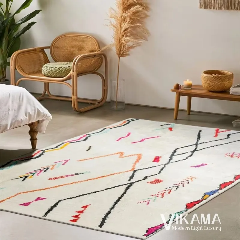 VIKAMA Living Room Rug Personalized Creative Soft Sofa Tea Table Rug Large Plush Bedroom Bed Tatami Floor Mat Home Decor 양탄자 - view 4