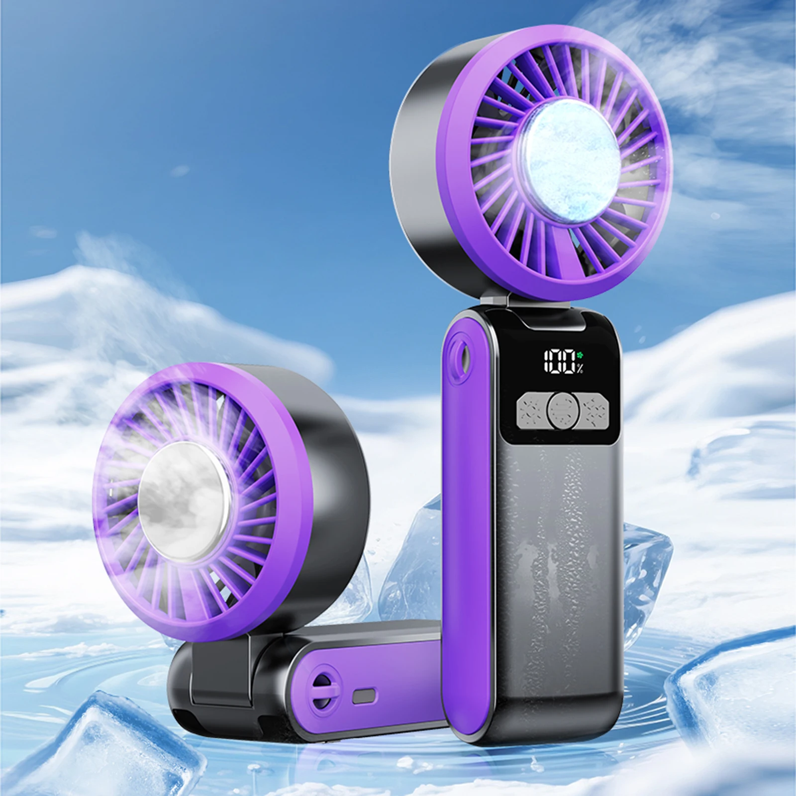 

Outdoor Foldable Portable Handheld Fan Mini Cooling Rechargeable 100-level Free Control High Speed Turbo Fan
