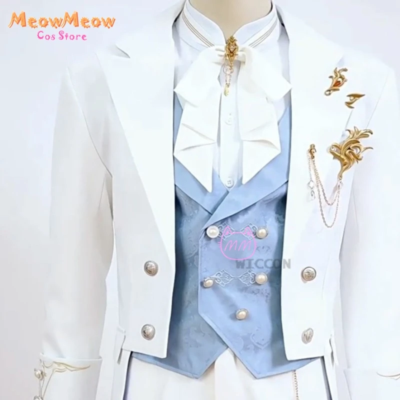 Halloween Love and Deepspace Xaiver Cosplay Costumes Wig Men's Prince Court Embroidery Long Suit Set disfraz Customized