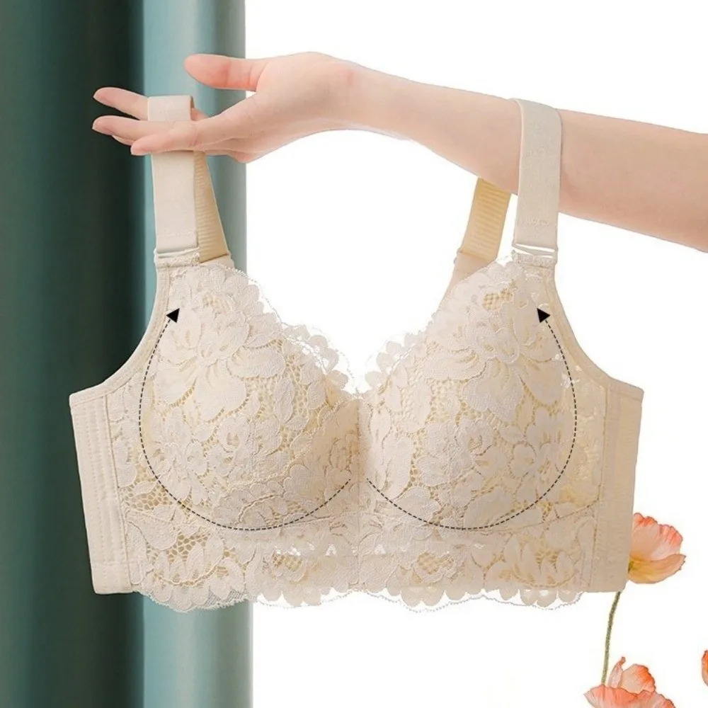 حمالة صدر دانتيل مقاس كبير بدون خياطة مقاومة للصدمات ملابس داخلية نسائية من الدانتيل ملابس داخلية مريحة لاسلكية عميقة على شكل حرف V يوميًا #2