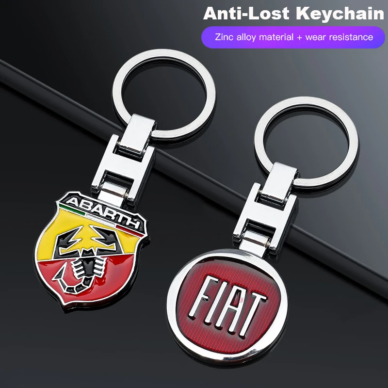 Liga de zinco chaveiro logotipo do carro acessórios para fiat abarth 500e panda tipo argo freemont viaggio bravo punto doblo pulso